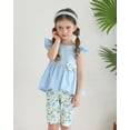 thumbnail image 3 of WESIDOM Toddler Girl Clothes Layered Ruffle Top Floral Shorts Cute Toddler Girls Summer Outfits 2Pcs Clothing Set, 3 of 13