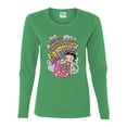 thumbnail image 2 of Wild Bobby Betty Boop Peace, Love and Girl Power Betty Boop Womens Long Sleeve T-Shirt, Kelly, Medium, 2 of 5