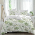 thumbnail image 2 of Sage Green Flower Bedding 3 Piece Duvet Cover Set Queen Size, Abstract Garden Botanical Leaves Soft Microfiber Comforter Cover with Zipper Closure & Pillowcases, Wrinkle & FadeResistant Quilt Cover, 2 of 9