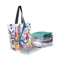 thumbnail image 2 of FORMRS Womens Canvas Tote Bag with Zipper Inner Pocket Shoulder Handbag, Musical Pattern, 2 of 7