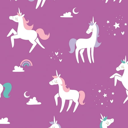 - Emma and Mila Unicorn Collection Iris 44'' Wide 1 Yard Pre Cut 100% Cotton Quilting Fabric by the Yard