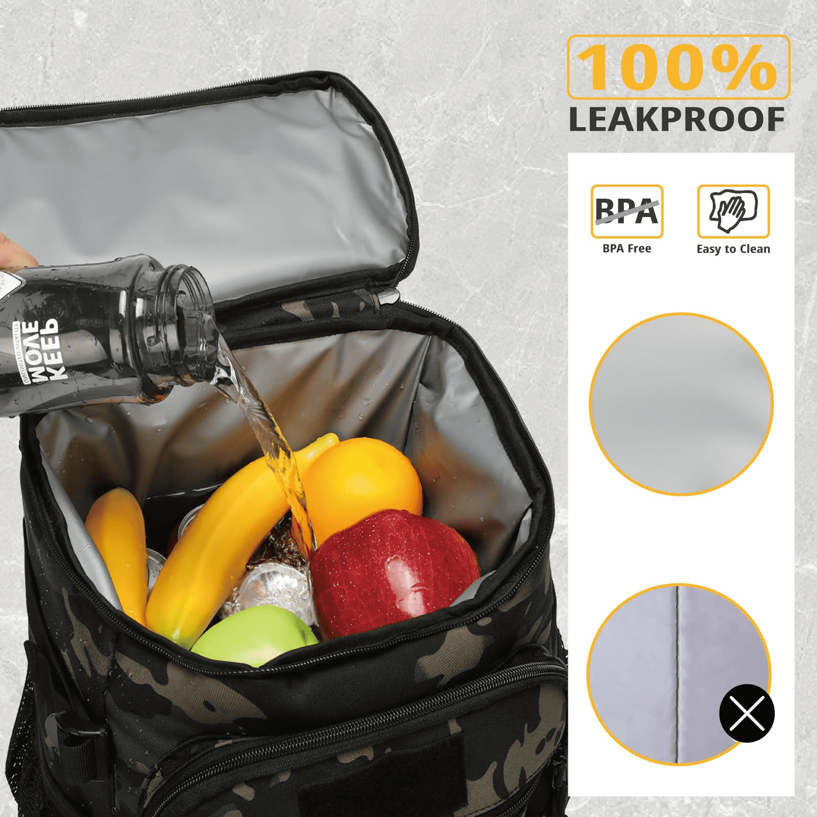 Backpack Cooler, 25L Cooler Backpack Insulated Leak-Proof, Heavy Duty Large Lunch Backpack, Waterproof Ice Chest Backpack for Men Women Adults Work Day trip Camping Beach Hiking Essential