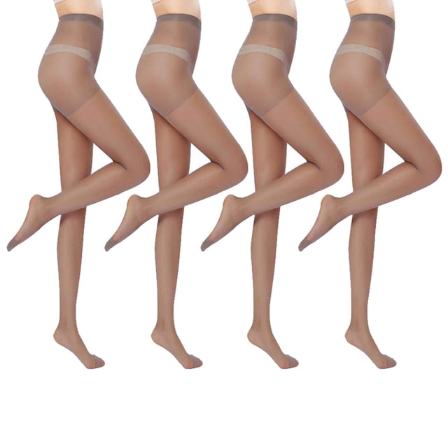 Dinheiro Medias de pie con control transparente brillante súper sexy para mujer con medias de sedaCafé de un solo lado más equipo (10 paquetes)