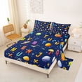 thumbnail image 2 of Erosebridal Outer Space Theme Planet Full Size Sheets,Colorful 3D Letter Bed Sheets For Boys Kids 4 Pieces, 2 of 6