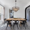 thumbnail image 5 of AFANQI Modern Black Chandeliers Lighting, Creative Pendant Ceiling Fixture Lamp, D23.6 3-Layer Round Crystal Glass Chandelier, 8-Light, Applicable to Living Room, Bedroom, Dining Hall, 5 of 13