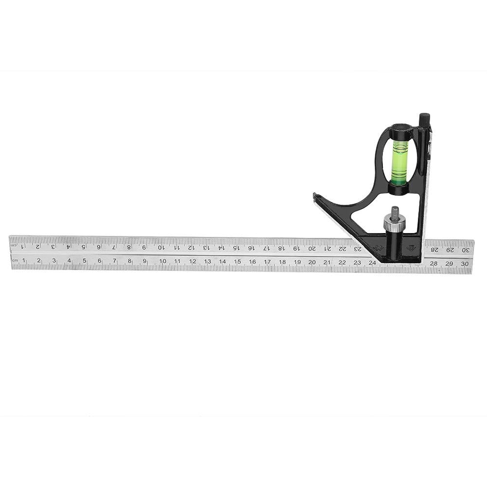 Combination Angle Ruler,300mm 12inch Stainless Steel+Zinc Alloy Adjustable Right Angle Ruler Professional Engineer Measuring Tool with Clear and Accurate Calibration