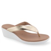 Aerosoles Isha Women's Wedge Sandals Color: Soft Gold Pu Size: 10
