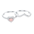 thumbnail image 5 of Rosec Jewels Lab Grown Pink Diamond Wedding Ring Set - Fancy Pink Color- E-VS1 Quality - IGI Certified Heart Engagement Ring with Enhancer - Gift For Women, 10K White Gold, US 9.50, 5 of 9