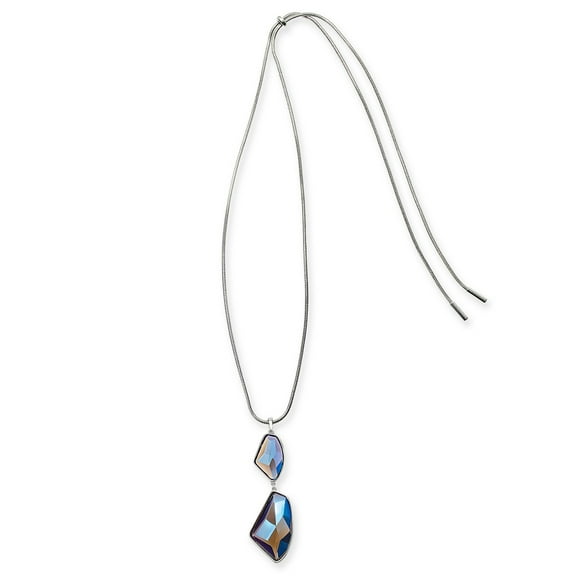 Alfani Silver-Tone Stone Drop Adjustable Pendant Necklace (40)