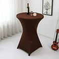 thumbnail image 4 of 2Pcs Cocktail Table Covers Stretch Spandex Cocktail Table Cover Cloth for Wedding, Banquet and Party, 80*110cm/0.3kg - Coffee color, 4 of 6