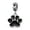 Black, variant on Womens .925 Sterling Silver Pet Animal Lover Black Dog Cat Puppy Kitten Paw Print Dangle Charm Bead