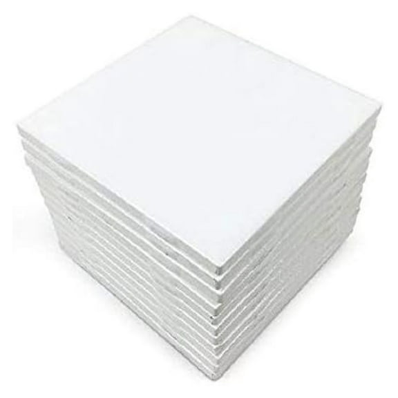 KioJJp 2 Set by 12 Glossy White Ceramic Tiles for Arts & Crafts