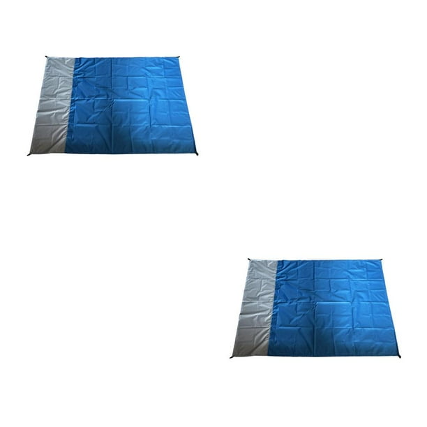 Eigraketly Colchoneta de Picnic, manta de playa, impermeable, a prueba de arena, tienda de campaña, colchón de senderismo ligero a prueba de azul oscuro y gris 2piezas