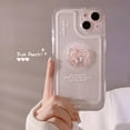 thumbnail image 2 of Compatible for iPhone 15 Cute 3D Pink Bowknot Slim Clear Aesthetic Design Women Teen Girls Camera Lens Protection Phone Cases Cover+Glitter Bow Crystal Sparkle Sparkly Chain, 2 of 7