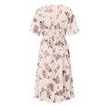 thumbnail image 5 of USSUMA Beach Dresses for Women Casual Summer, Plus Size Maxi Beach Vacation for Womens Empire Waist Floral Print Bohemian Dresses Short Sleeve Causal Long Swing Dress, 5 of 6