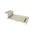 thumbnail image 2 of Tile Redi RT3048R-BN3-RB30-KIT Shower Pan and Bench with Right Drain- Single Curb Shower Base, Bench, 2" PVC Drain, and Grate Included, 60" Width x 30" Depth, 2 of 4
