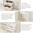 thumbnail image 6 of Casegrace Portable Jewelry Box Women Girls Leather Drawer Organizer Earrings Ring Necklace Storage Jewelry Case With Key, 6 of 9