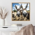 thumbnail image 3 of Kate and Laurel Sylvie Funny Animal Donkey Selfie Framed Canvas Wall Art by The Creative Bunch Studio, 22x22 Natural, Funny Cute Animal Art for Wall, 3 of 7