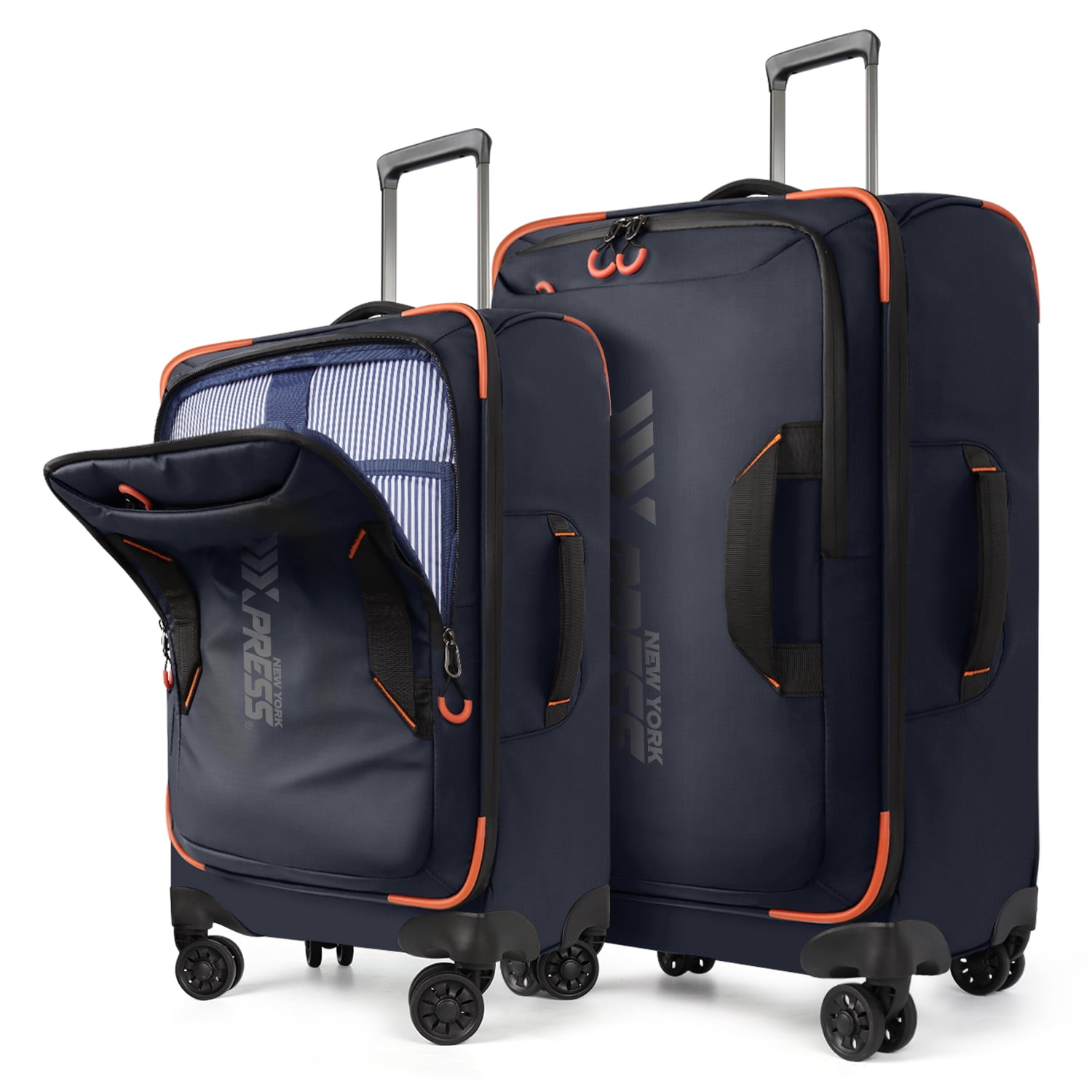 New York Xpress 2-Piece Softside Luggage Set, 22/30 inch Lightweight Water-Resistant Upright Suitcase for Men Women, Blue - TA8353