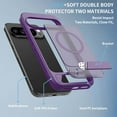 thumbnail image 3 of Magnetic For Google Pixel 9 / 9 Pro Phone Case,With Retractable Kickstand,Military-Grade Drop Protection,Compatible with Mag-Safe,Shockproof Skin Feel Translucent Ultra Slim Phone Case,Darkpurple, 3 of 7