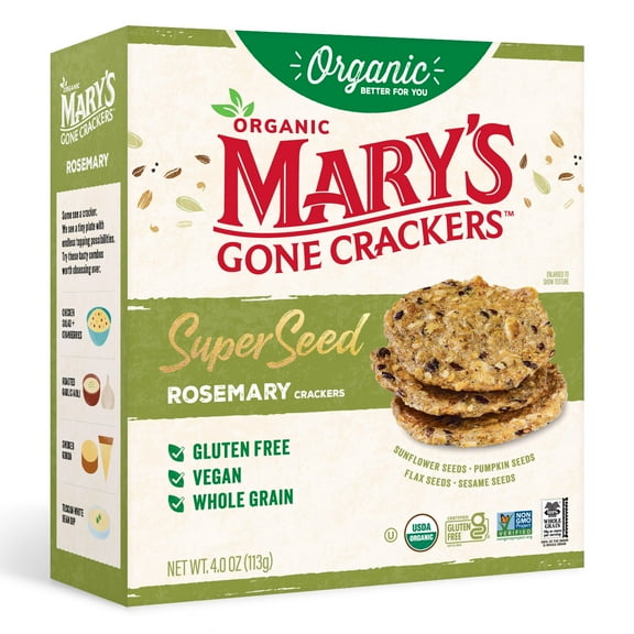 Mary’s Gone Crackers Super Seed Organic, Gluten Free Rosemary Crackers, 4 oz