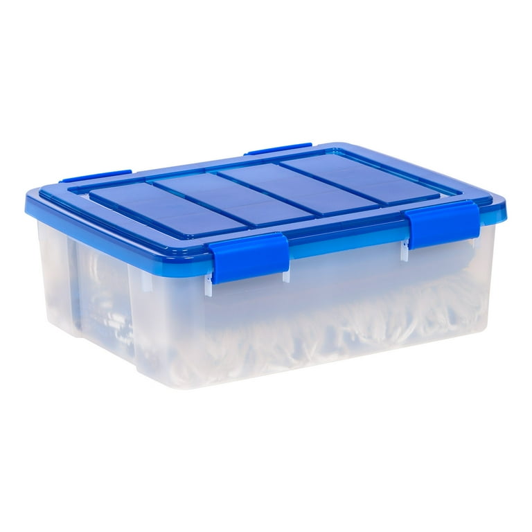 IRIS 26 Qt. Plastic Storage Bins with Sealed Lids, Clear Gasket