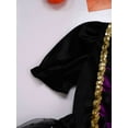 thumbnail image 4 of Alvivi Kids Girls Halloween Witch Cosplay Costume Bubble Sleeve Tutu Dress Fancy Dress Up Party Outfit Purple 4, 4 of 7