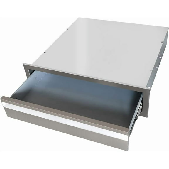 M optimized 24" x 6.5" x 23" Outdoor Kitchen Drawers, Stainless Steel SingleLayer Access BBQ Drawers with Flush Mount Handle, Silver
