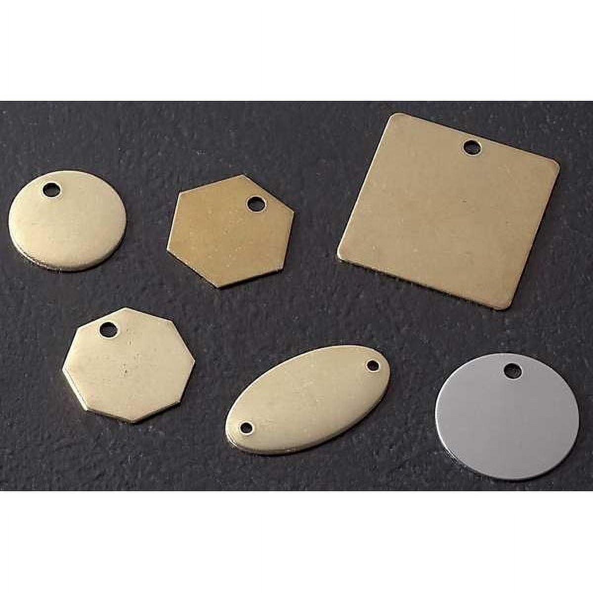 C.H. Hanson Blank Tag,Brass,1 1/4in H,1 1/4in W,PK25 42492