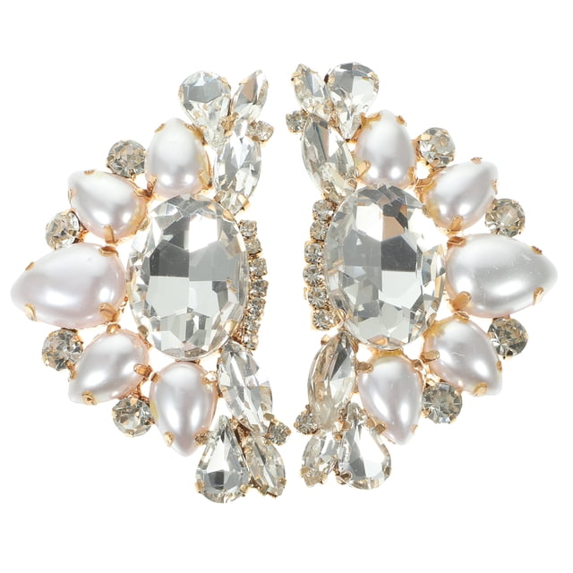 Miangastore 2Pcs Delicate Bridal Shoe Clips Crystal Rhinestone Alloy Accessories For Evening Events Shoes