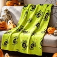 thumbnail image 4 of Roiihwy Halloween Throw Blanket, Bat Ghost Fall Plaid Blanket, Soft Fuzzy Plush Spooky Spider Bats Flannel Halloween Fleece Blankets and Throws for Bedding Sofa Couch(40x30in), 4 of 6