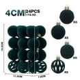 thumbnail image 3 of Eolstice Christmas Ball Ornaments, 24 Pcs Flocked Velvet Shatterproof Baubles, Wavy Embossed Solid And Hollow Cut, For Christmas Tree Holiday Decor, 3 of 5