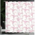 thumbnail image 3 of Ambesonne Flamingo Shower Curtain, Tropical Birds Plain Back, 69"Wx84"L, Grey Pink and Dried Rose, 3 of 4