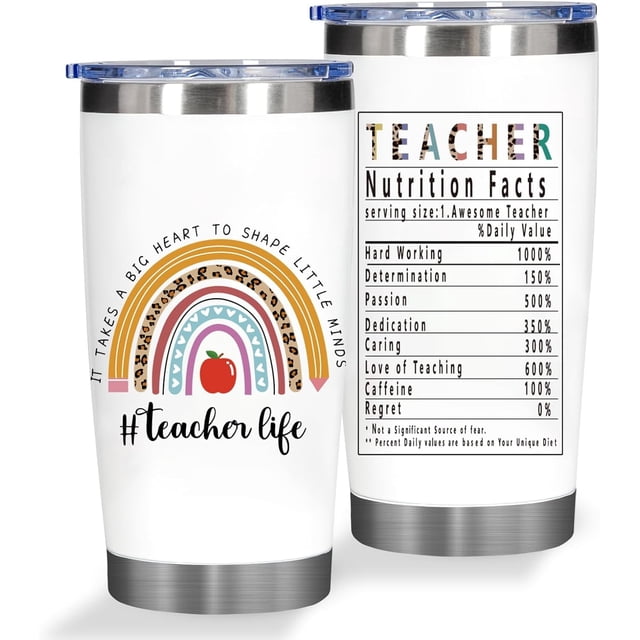Teacher Christmas Gifts for Women, Teacher Appreciation Gifts for End Of Year New Teacher Retirement Thank You Gifts, 20 Oz Tumbler Valentines Day Gifts