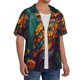 thumbnail image 2 of Balery Colorful Owl Forest Camisa Casual de Manga Corta con Botones para Hombre, Texturizada, Estilo Cubano, para Playa, Verano-XX-Large, 2 of 5