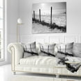 thumbnail image 2 of Designart Landscape in Snow with Fence - Oversized Beach Throw Pillow - 16x16, 2 of 4