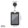 thumbnail image 3 of Linnome Retractable Badge Reel Set of 2 with ID Card Container Plastic Vertical Badge Holder with Clip for Work, 3 of 6