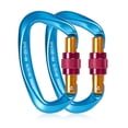 thumbnail image 1 of Upgraded Heavy Duty Screwgate Locking Climbing Carabiner Clip, Large Aluminum D Ring Hook for Camping, Mountaineer, Hammock, Outdoor Equipment & Large Animal Leash, 1 of 5