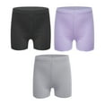 thumbnail image 2 of YONGHS 3 Pack Kids Girls Dance Shorts Safety Breathable Bike Shorts Undershorts for Dance Underdress Black&Gray&Purple 5-6, 2 of 5