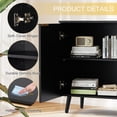 thumbnail image 5 of Stylish White Fluted Sideboard Cabinet with Adjustable Shelves & Multifunctional Wooden Accent Cabinet with Doors, Buffet Storage for Living Room, Dining Room, Entryway ,White/Black, 5 of 7