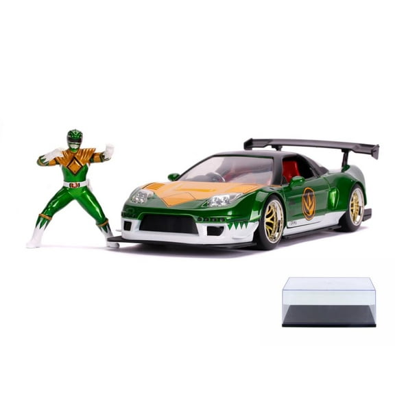 Diecast Car w/Display Case - 2002 Honda NSX Type-R Japan Spec with Power Rangers Ranger figure, Power Rangers - Jada Toys 31909 - 1/24 scale Diecast Model Toy Car