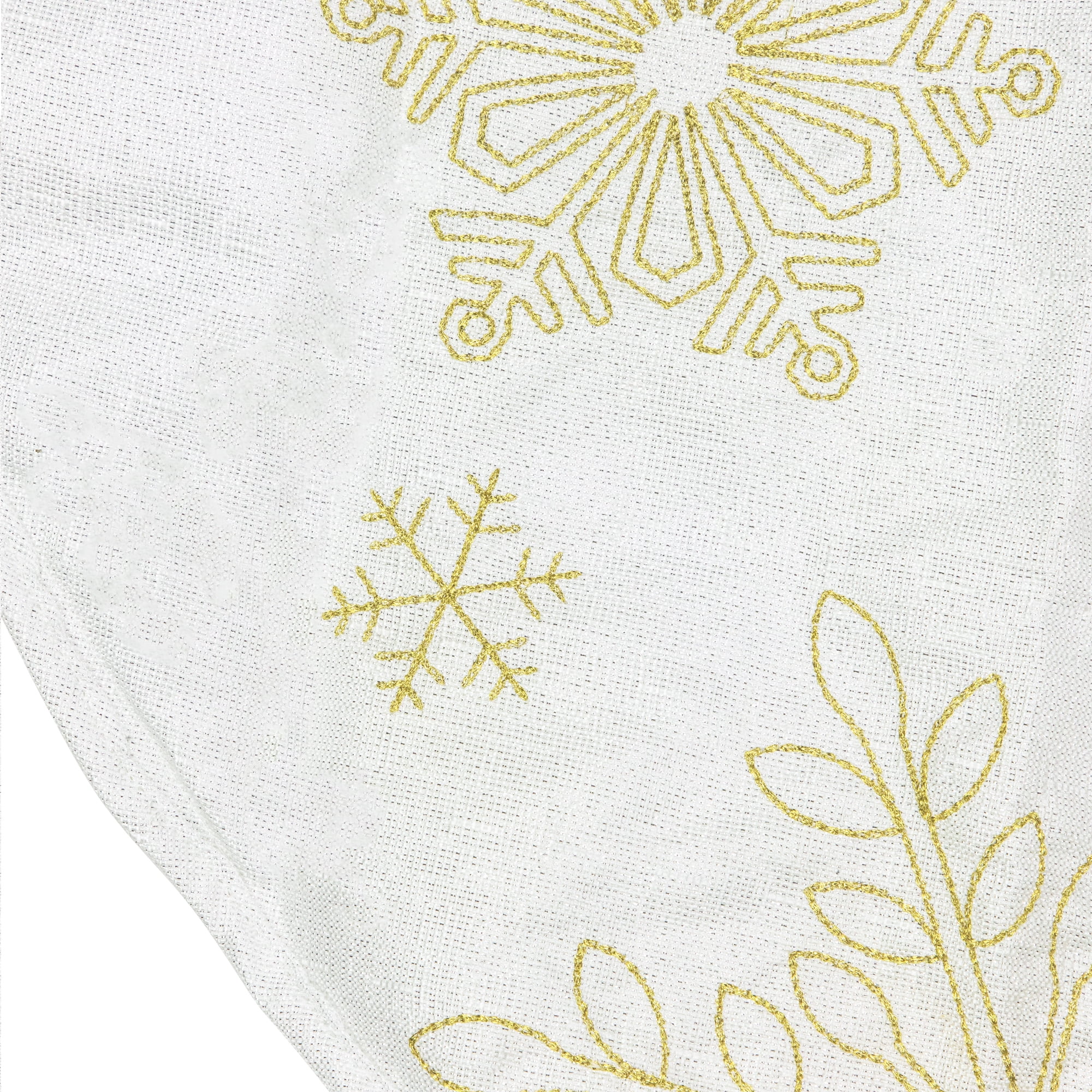 Northlight 48" White with Gold Embroidered Snowflakes Christmas Tree Skirt