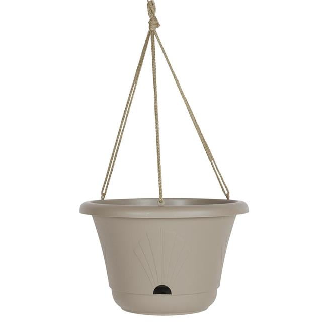 Bloem Lucca Self Watering Hanging Basket Planter 13" Pebble Stone
