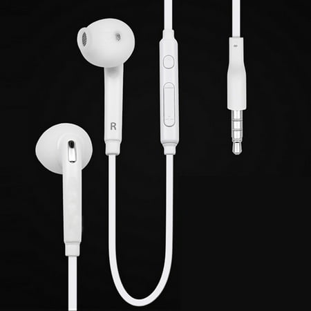 White In-Ear Earbuds Headset with Microphone Volume/Call Functions High