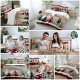 thumbnail image 5 of Merry Christmas Bedding Duvet Cover Set King 4 Pieces Xmas Tree Snowflake Red Buffalo Plaid Wood Grain Bedding Set with Zipper Closure,1 Comforter Cover 92x106 Inches 1 Flat Sheet & 2 Pillow Cases, 5 of 7