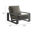 thumbnail image 4 of Lounge Chair Armchair Lounge Chair, Gray, Aluminum, Outdoor Patio Balcony Cafe Bistro Garden Hospitality Restaurant, Modern Contemporary, HB37962, 4 of 9