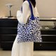 thumbnail image 3 of Bolso de crochet de leopardo bolso de hombro grande bolso de bolso de punto para mujeres (azul), 3 of 9