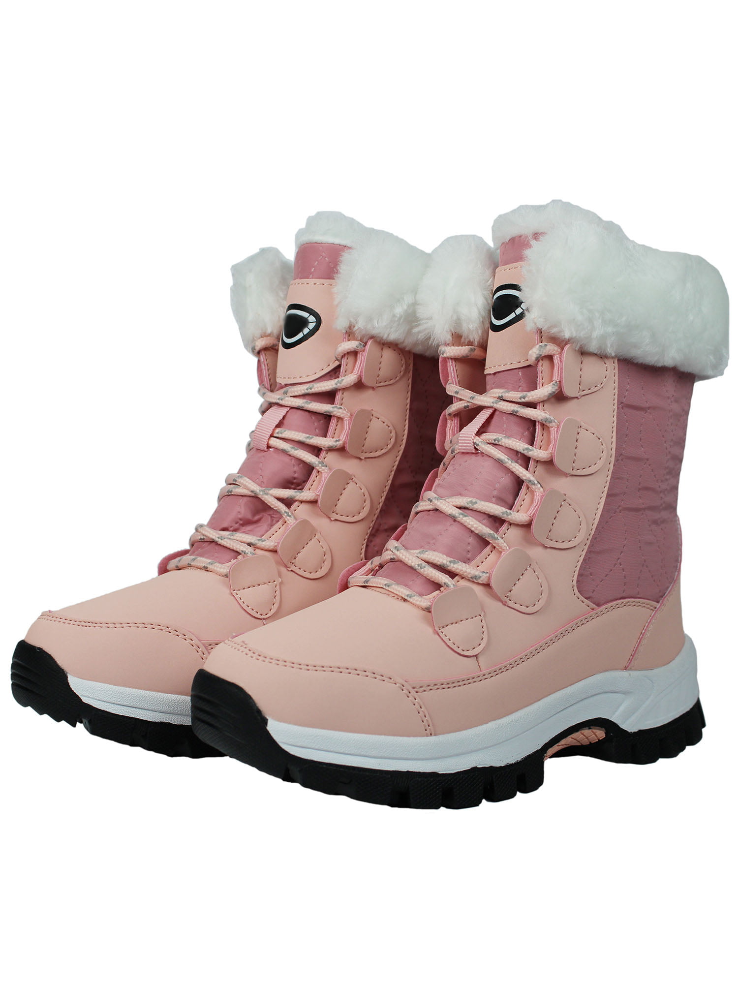 Women Winter Warm Fur Lined Outdoor Boots Ladies Non-slip Hiking Snow Shoes 6-10