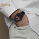 thumbnail image 2 of Men Watch 3 Eyes Round Dial Faux Leather Strap Quartz Movement Male Teens Casual Digital Wristwatch Fashion Jewelry Birthday Gift, 2 of 5