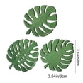 thumbnail image 3 of AuroraX Tropical Leaf Wood Coasters Natural Wood Drink Coasters Set of 3 Heat Resistant Non-Slip Eco-Friendly Wood Beverage Coasters for Table Green, 3 of 6